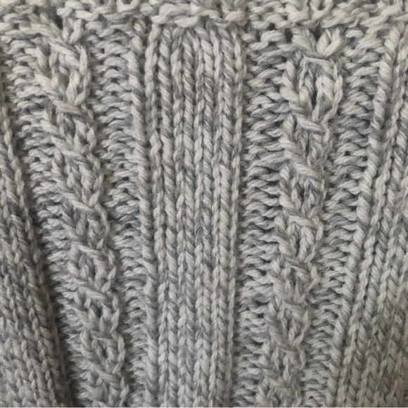 Handmade Chunky Knit Coastal Fisherman Crewneck Pullover Sweater Medium Large - Picture 3 of 7